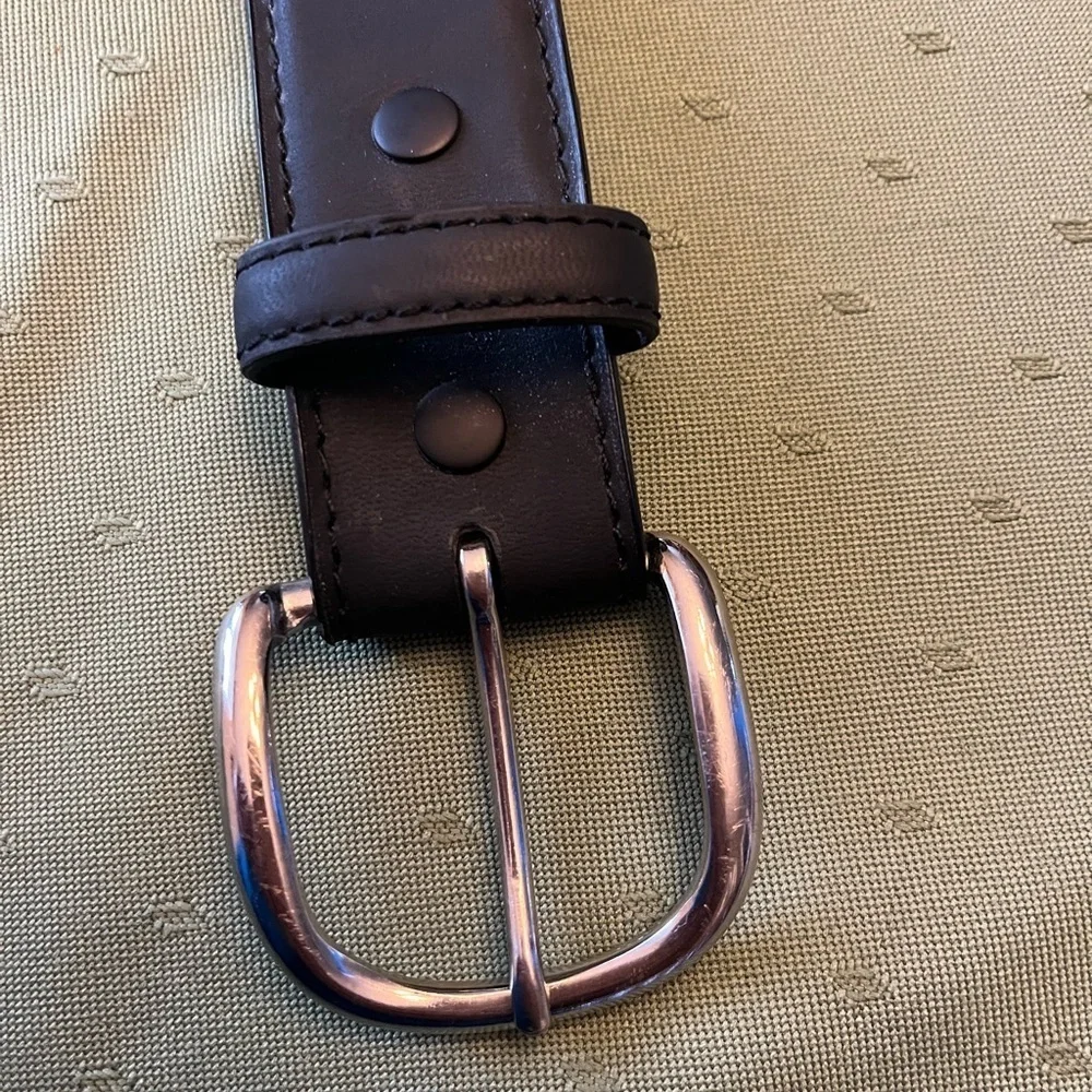 Black Leather Belt with Silver Buckle